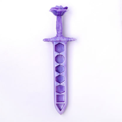 Rose Dagger Dice Case with sheath cover - Purple