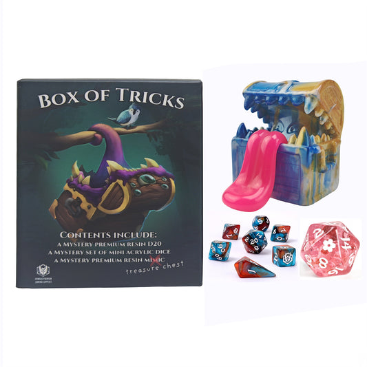 Box of Tricks - Mystery Mini Dice, D20, and Mimic - HYMGHO Dice 