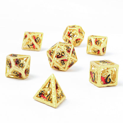 Dragon's Hymn Hollow Metal Dice Set - Gold