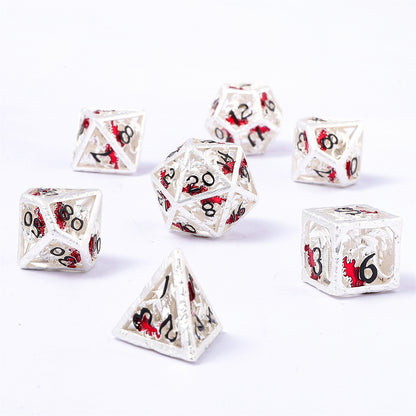 Dragon's Hymn Hollow Metal Dice Set - Silver