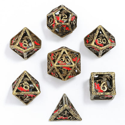 Dragon's Hymn Hollow Metal Dice Set - Ancient Bronze - HYMGHO Dice 