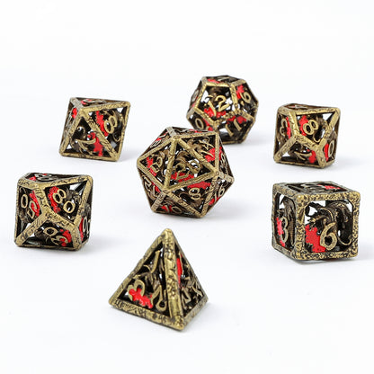Dragon's Hymn Hollow Metal Dice Set - Ancient Bronze - HYMGHO Dice 