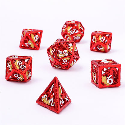 Dragon's Hymn Hollow Metal Dice Set - Red