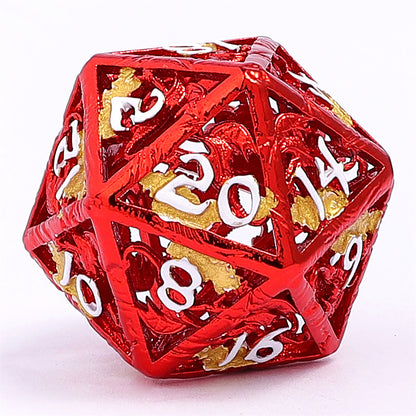 Dragon's Hymn Hollow Metal Dice Set - Red
