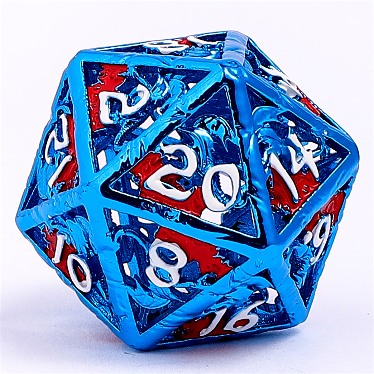 Dragon's Hymn Hollow Metal Dice Set - Blue