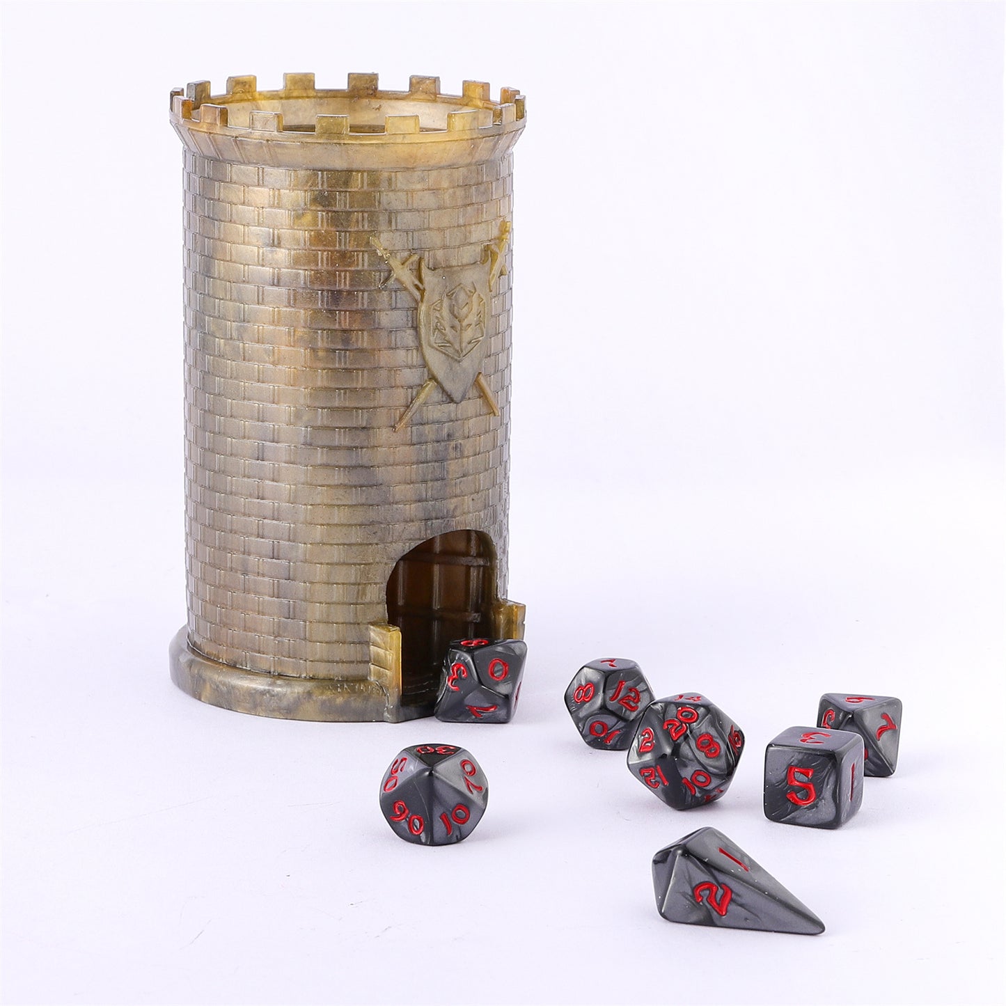 Pocket Citadel Mini Dice Tower - Gold w/Black