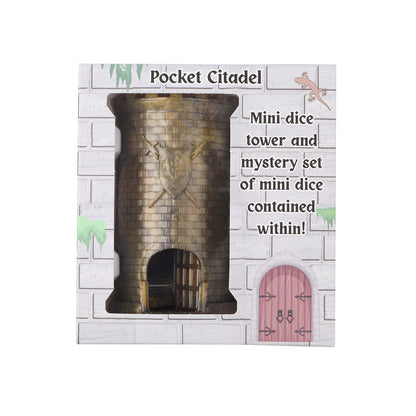 Pocket Citadel Mini Dice Tower - Gold w/Black