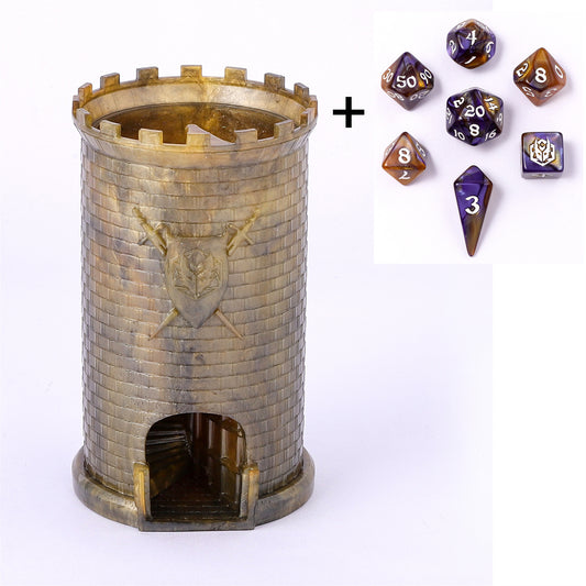 Pocket Citadel Mini Dice Tower - Gold w/Black