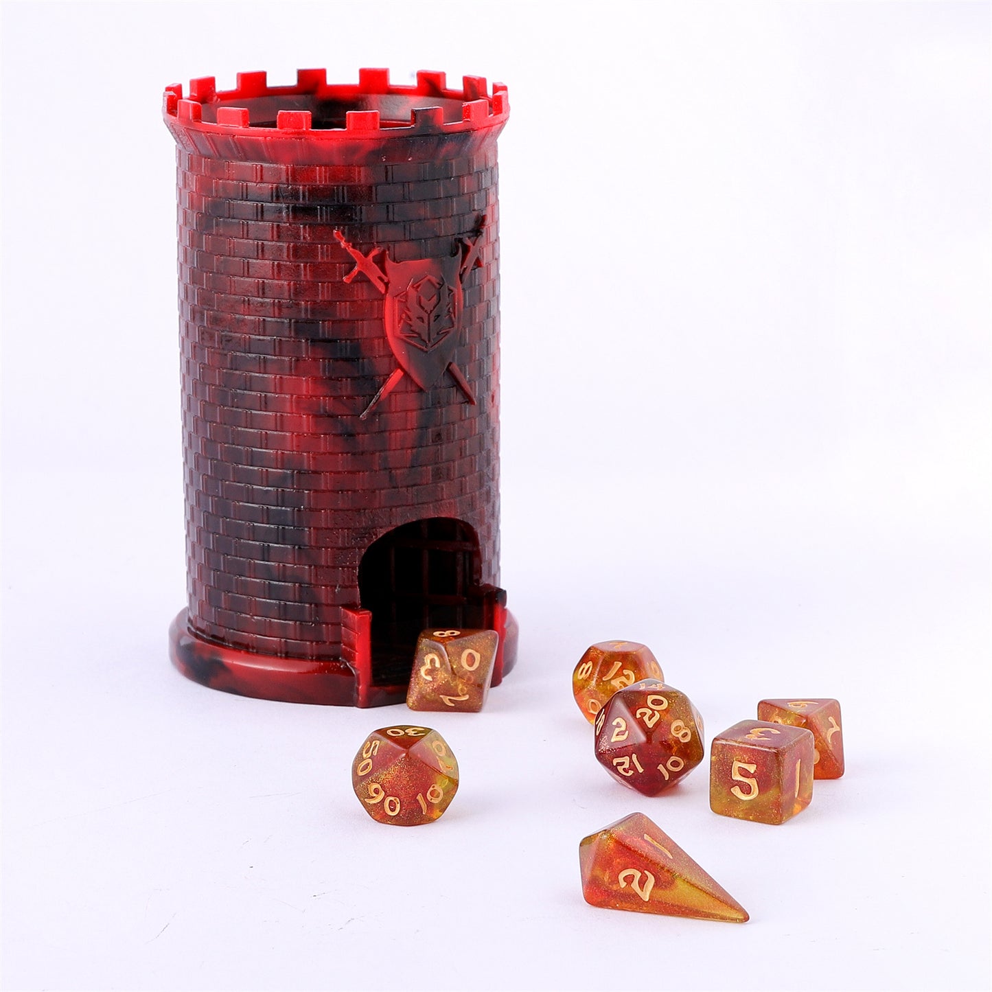 Pocket Citadel Mini Dice Tower - Red w/Black