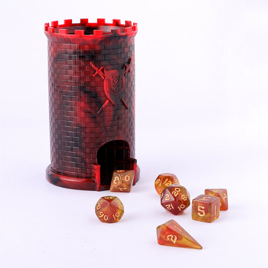Pocket Citadel Mini Dice Tower - Red w/Black