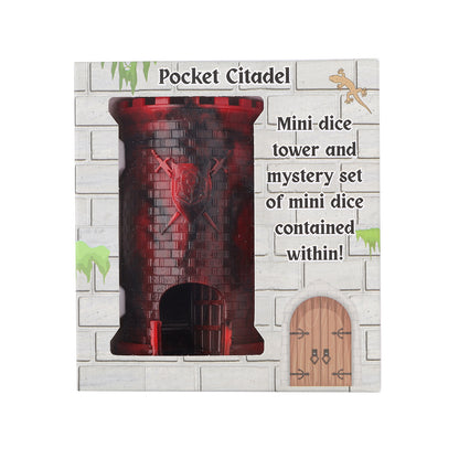 Pocket Citadel Mini Dice Tower - Red w/Black