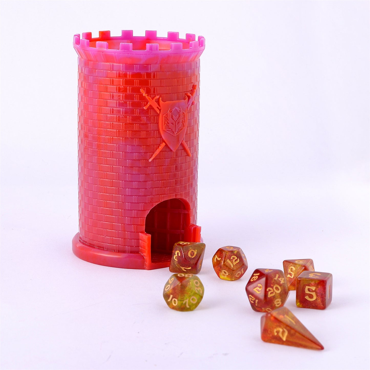 Pocket Citadel Mini Dice Tower - Purple w/Red