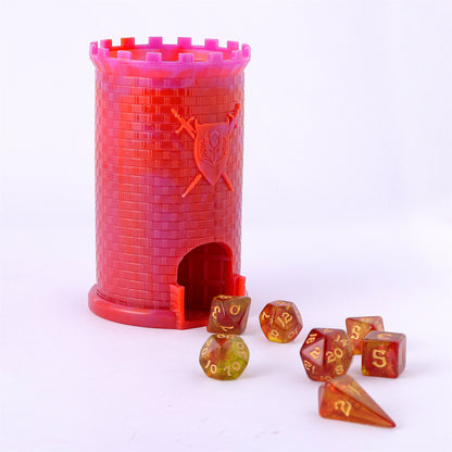 Pocket Citadel Mini Dice Tower - Purple w/Red