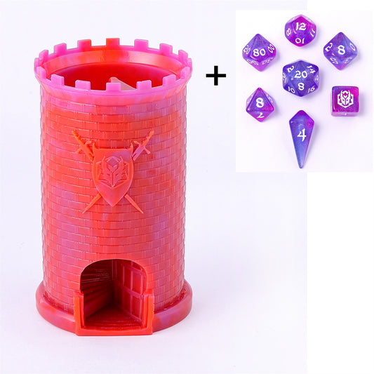 Pocket Citadel Mini Dice Tower - Purple w/Red