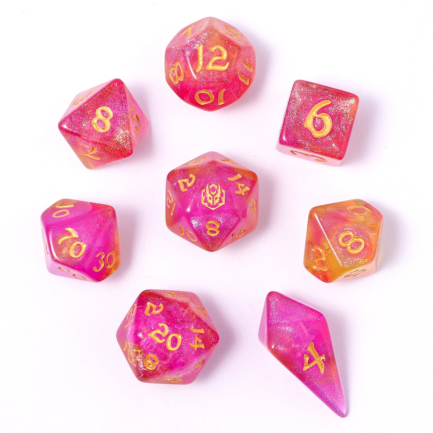 8 PCS Polyhedral RPG Dice set - Dragon Bait