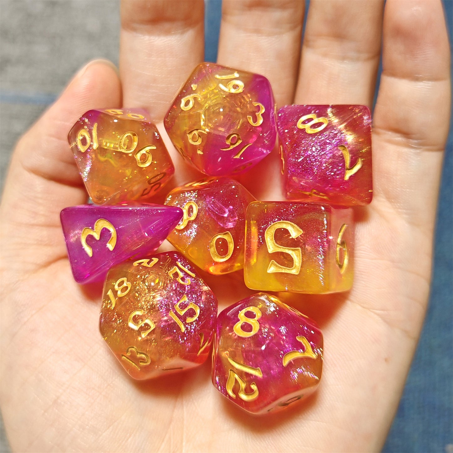 8 PCS Polyhedral RPG Dice set - Dragon Bait