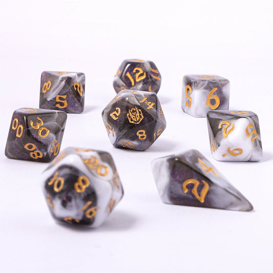8 PCS Polyhedral RPG Dice set - Wraith Shadow