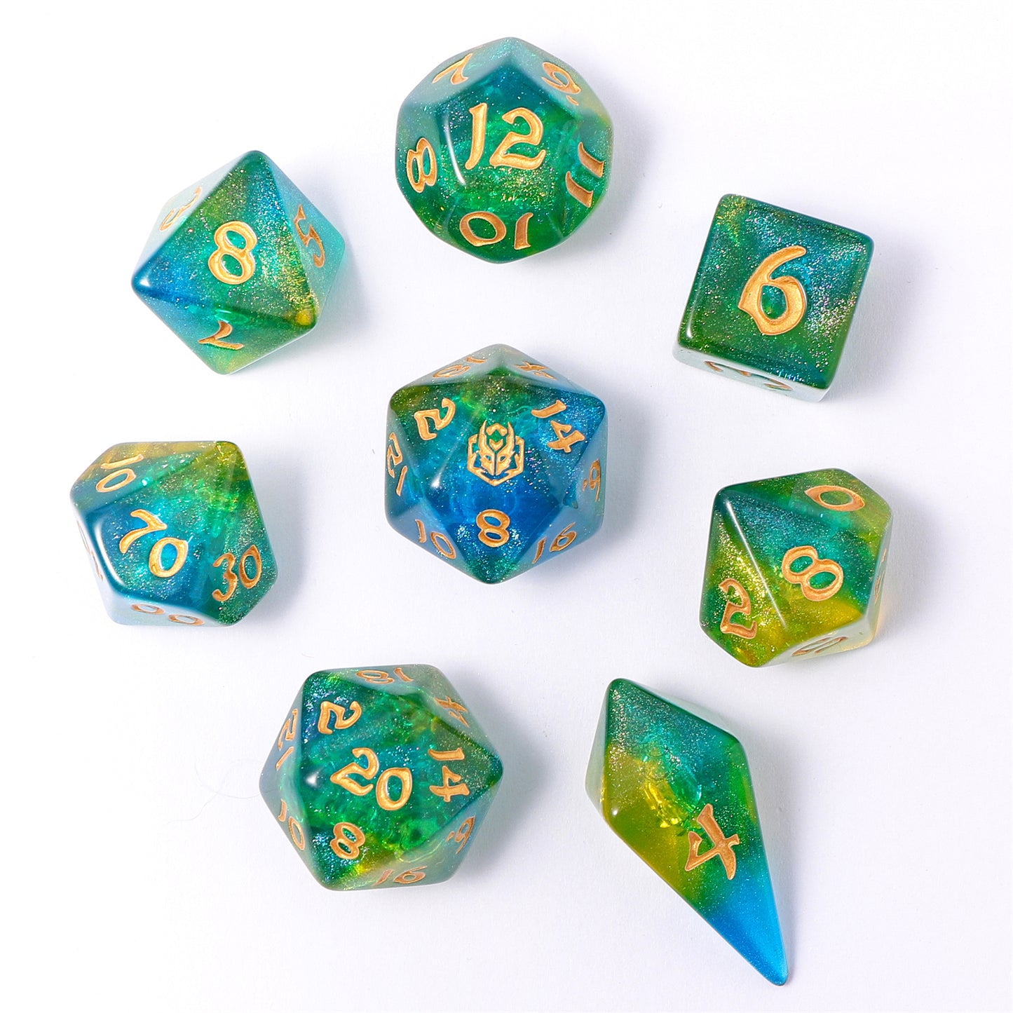 8 PCS Polyhedral RPG Dice set - Eye of Newt