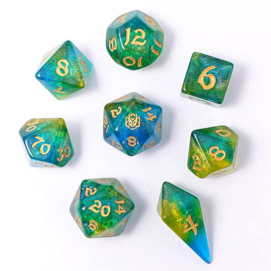8 PCS Polyhedral RPG Dice set - Eye of Newt