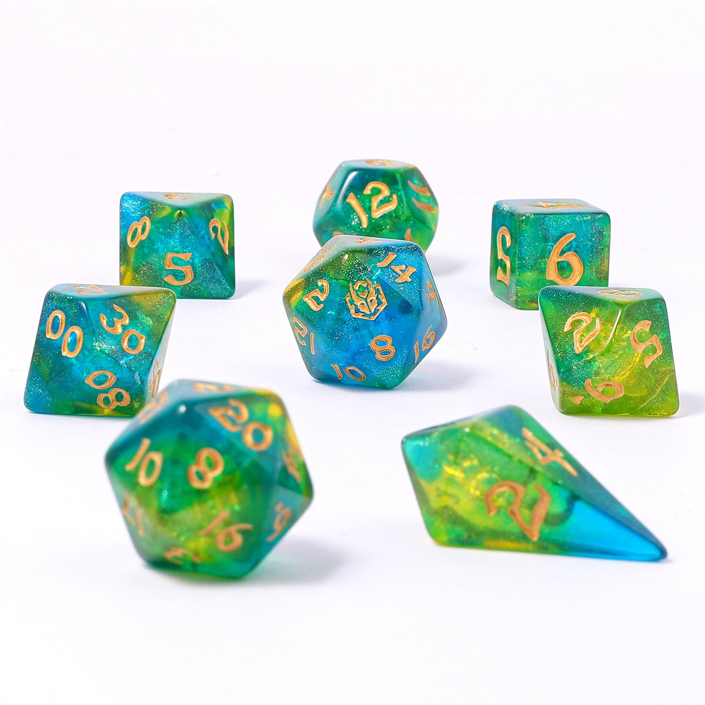 8 PCS Polyhedral RPG Dice set - Eye of Newt