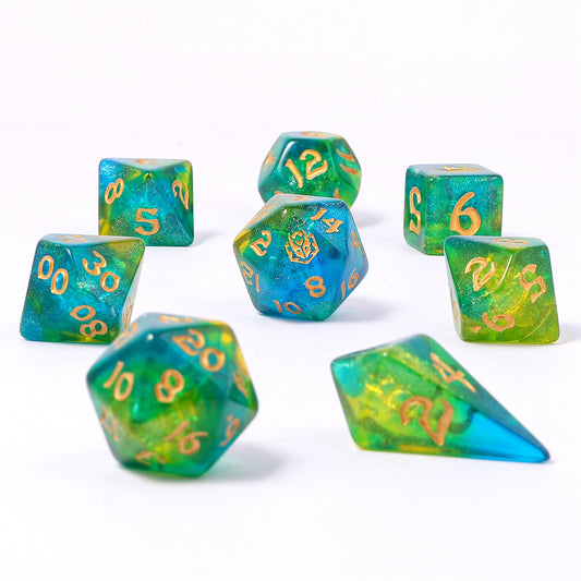 8 PCS Polyhedral RPG Dice set - Eye of Newt