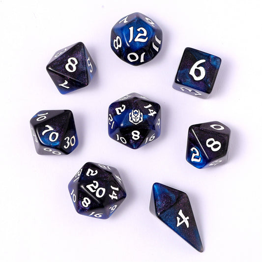 8 PCS Polyhedral RPG Dice set - Knight Night