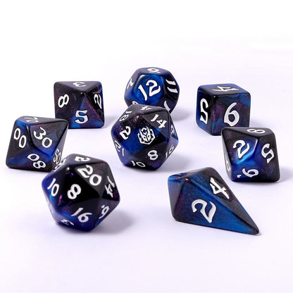 8 PCS Polyhedral RPG Dice set - Knight Night