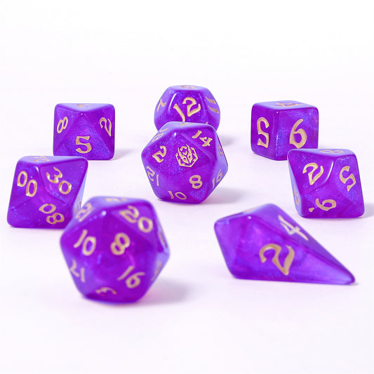 8 PCS Polyhedral RPG Dice set - Hex Appeal