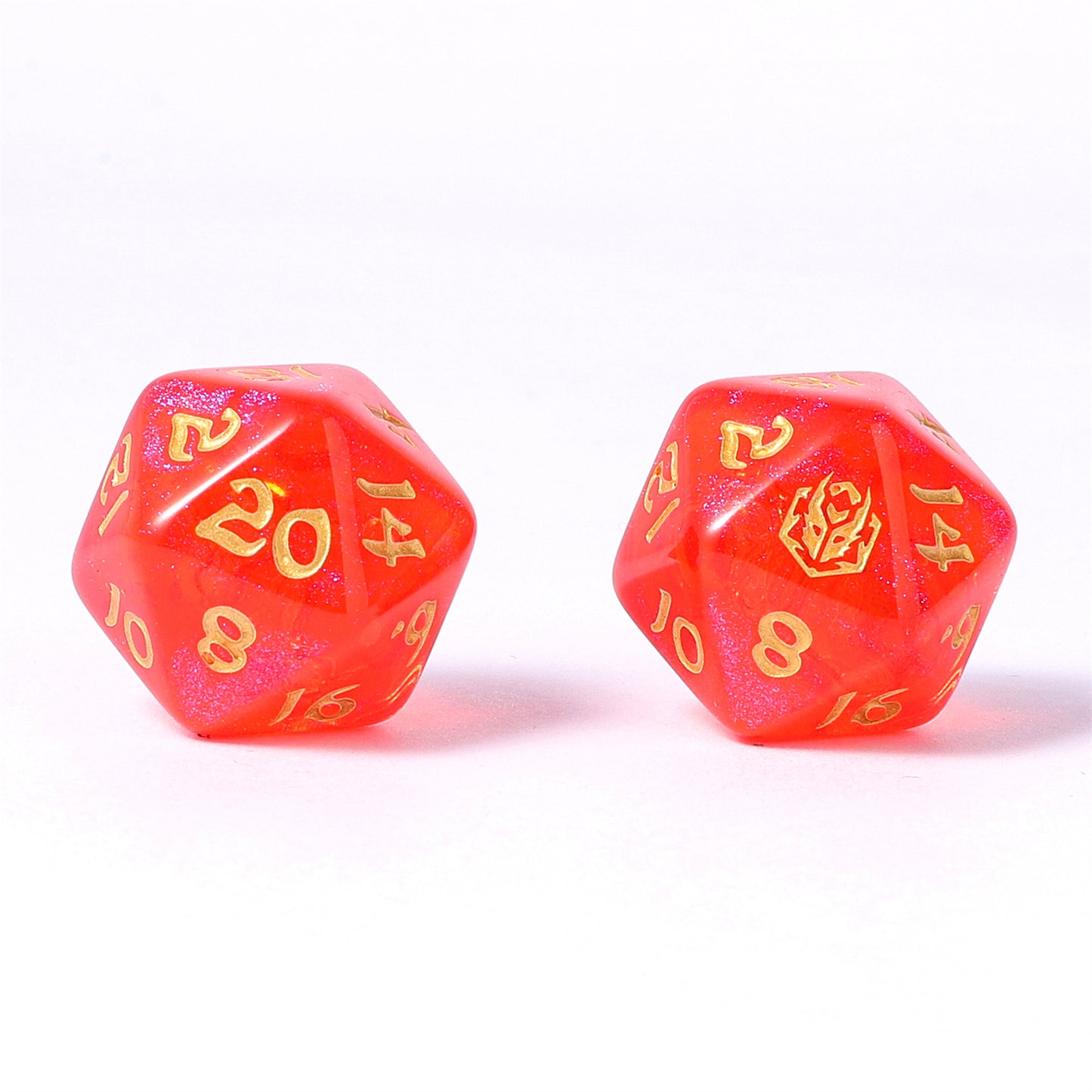 8 PCS Polyhedral RPG Dice set - Fireball