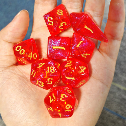 8 PCS Polyhedral RPG Dice set - Fireball