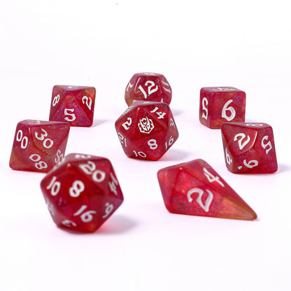 8 PCS Polyhedral RPG Dice set - Infernal Spark