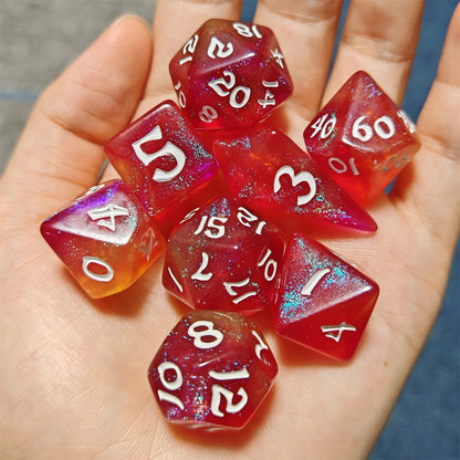 8 PCS Polyhedral RPG Dice set - Infernal Spark