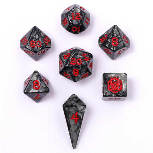 Mini Polymer RPG Dice Set - lron Golem