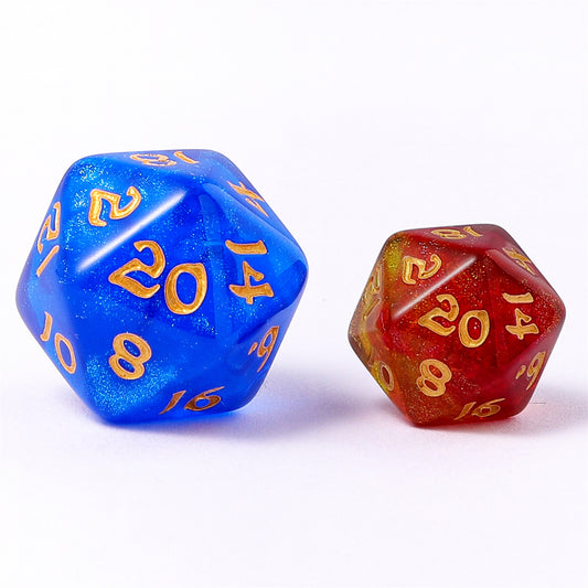 Mini Polymer RPG Dice Set - Phoenix Feather