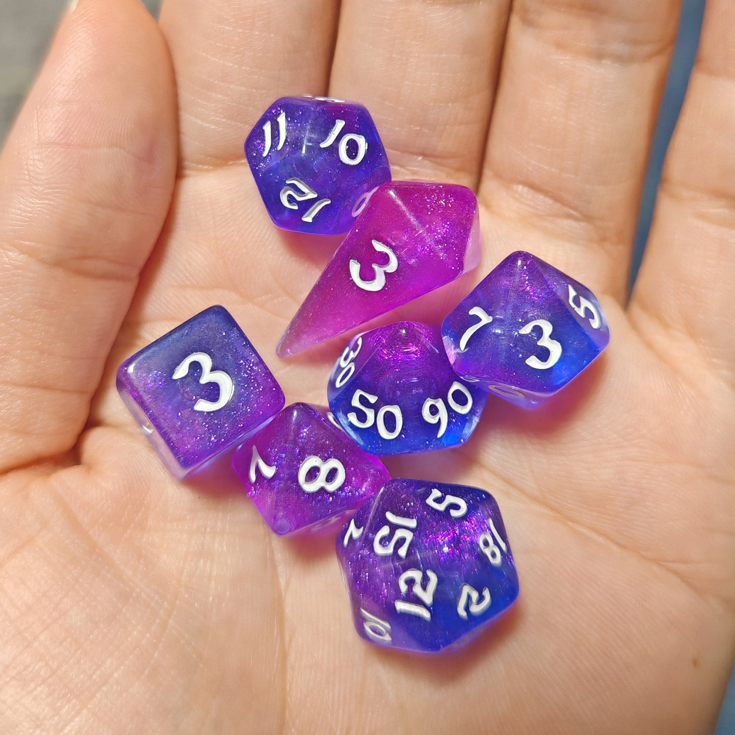 Mini Polymer RPG Dice Set - Fairy Farts