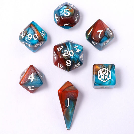 Mini Polymer RPG Dice Set - Bard's Cloak