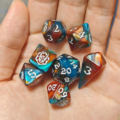 Mini Polymer RPG Dice Set - Bard's Cloak