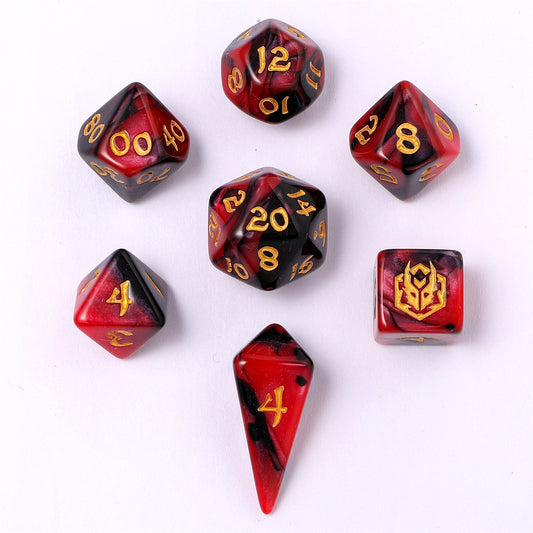 Mini Polymer RPG Dice Set - Blood Pact