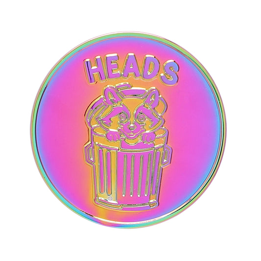 Trash Bandit Heads and Tails Coin - Rainbow