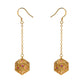 Dragon's eye D20 earrings-Gold w/Red gems