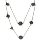 Dragon's eye 7-die necklace-Gunmetal w/Purple gems