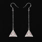 Dragon's eye D4 earrings-Silver w/Pink gems