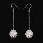 Dragon's eye D6 earrings-Silver w/Pink gems