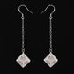 Dragon's eye D10 earrings-Silver w/Pink gems