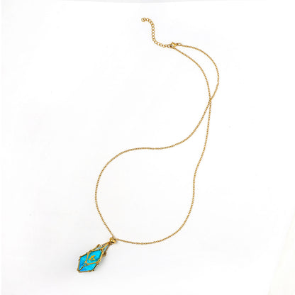 取り外し可能な D4 ダイスホルダーネックレス、ランダムシャープ樹脂 D4s ゴールドチェーン付き