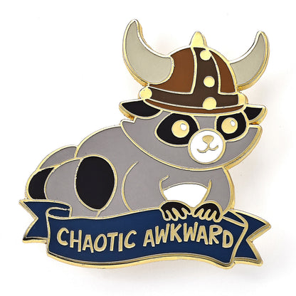 Alternative Alignments Enamel Pin-Chaotic Awkward Raccoon