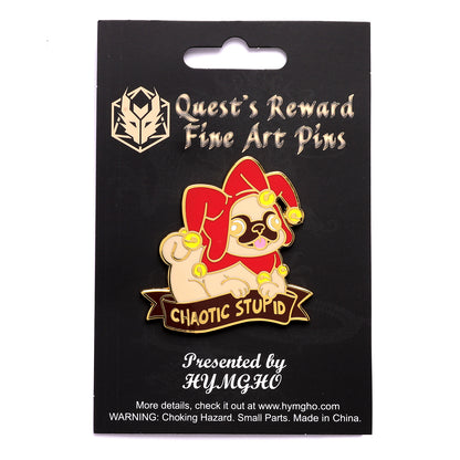 Alternative Alignments Enamel Pin-Chaotic Stupid Pug