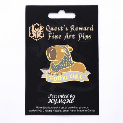 Alternative Alignments Enamel Pin - Neutral Chill-Capybara