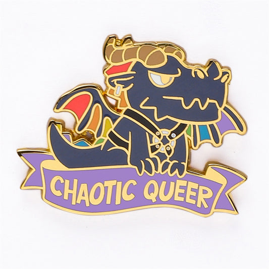 Alternative Alignments Enamel Pin - CHAOTIC QUEER - HYMGHO Dice 