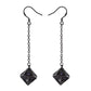 Dragon's eye D10 earrings-Gunmetal w/Purple gems